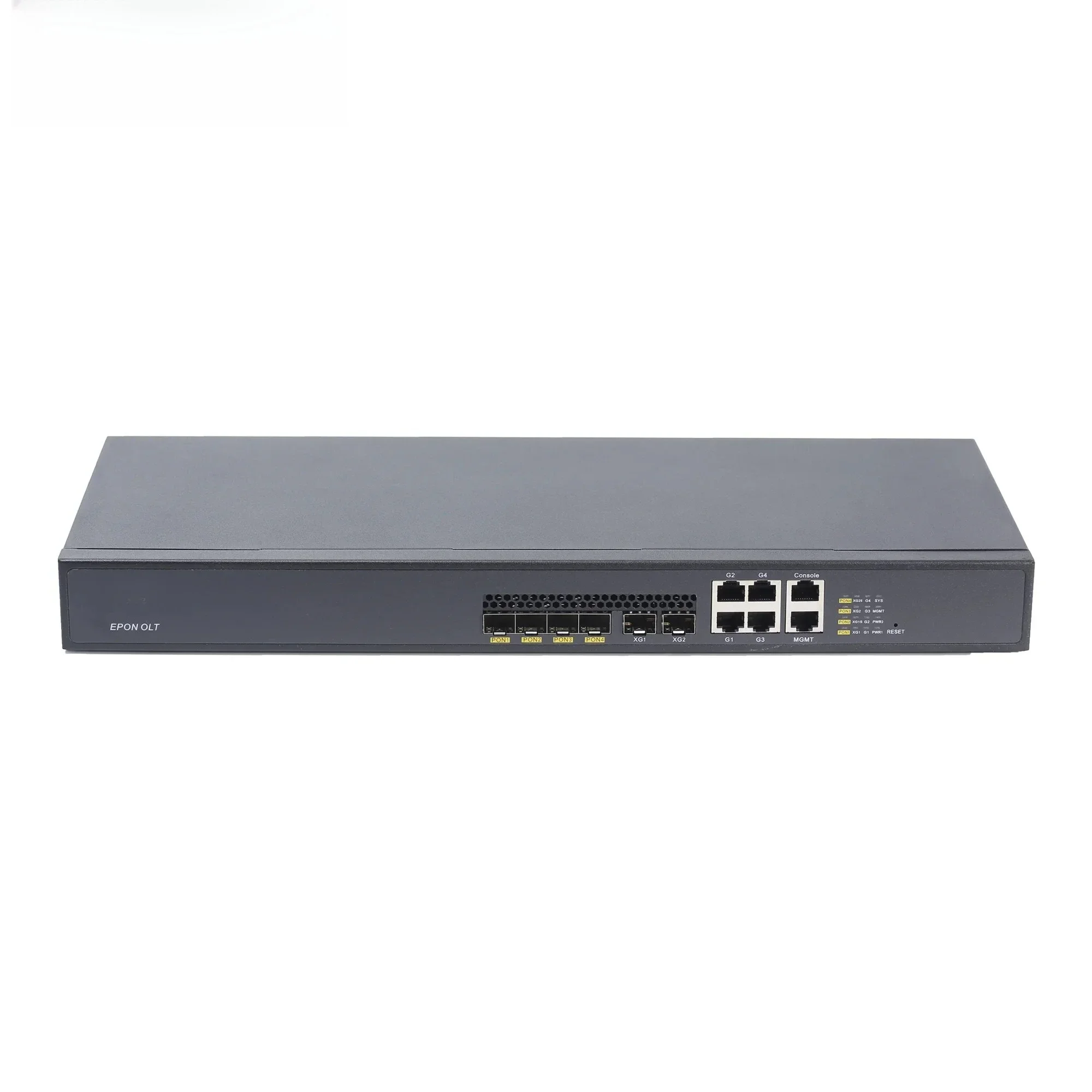 HiOSO 4PON 1U نوع الرف EPON OLT معدات الألياف البصرية FTTx 4 منافذ 10G + منافذ SFP Mini OLT FTTH مع وحدات Pon لـ