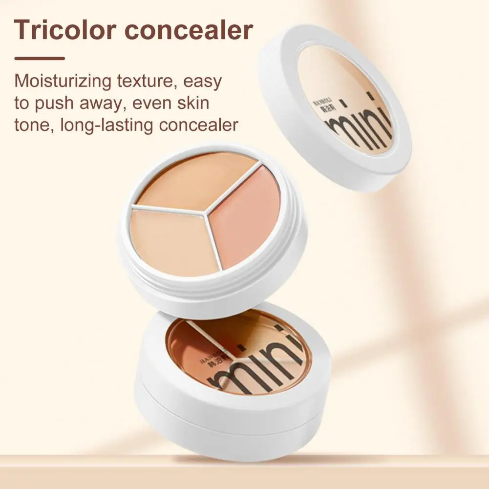 Three-color Concealer Easy-to-spread Concealer Long Lasting Concealer Palette for Full Coverage of Dark Circles Acne Spots