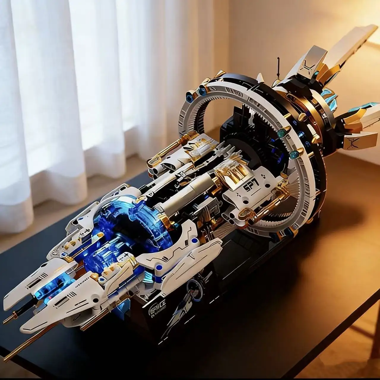 Braguette de Construcción de Madera de Nave Espacial Interstellar Battleship Space Explorer, Modelo 3D para Adultos, Juguete de Bloques de Construcción de Alienígenas, Regalo de Cumpleaños