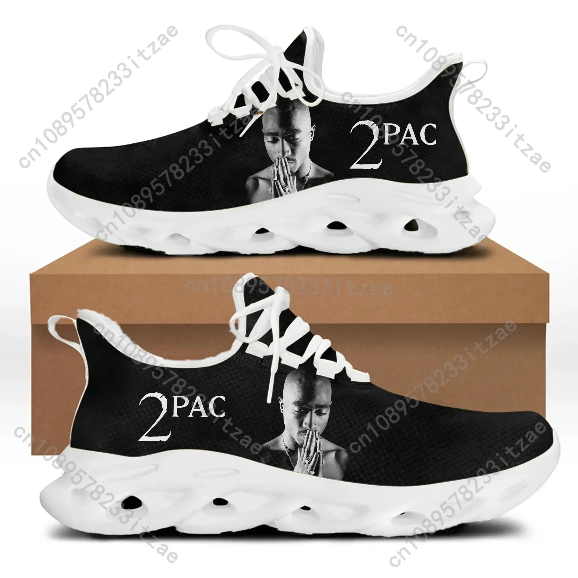 Rap 2Pac Tupac Flats Sneakers Mens Womens Sports Running Shoes All Eyez on Me High Quality DIY Sneaker Custom Made Shoe