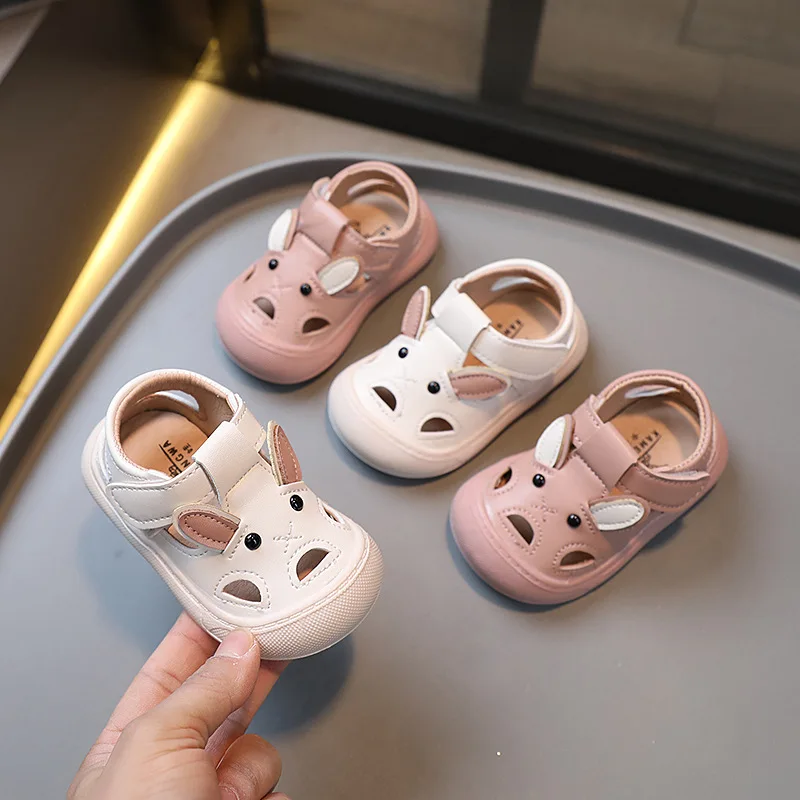 Skin-Friendly Sily Bunny Lightweight girl Sandals Toe protetive Anti-slip soft sole.