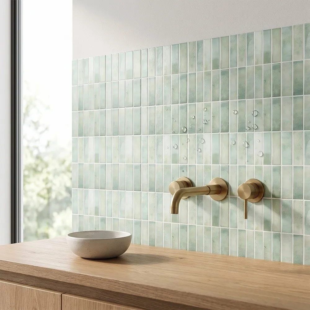 2PCS Vintage PVC Self Adhesive Tile Sticker Oil Proof 2D Print Backsplash Cover Wallpaper Peel And Stick Wipe Clean