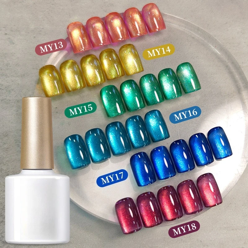 

10ml Fantasy Colored Cat Magnetic Gel Spring Ultra Shine Soak Off UV Gel Semi Permanent Manicure Nail Art Varnish
