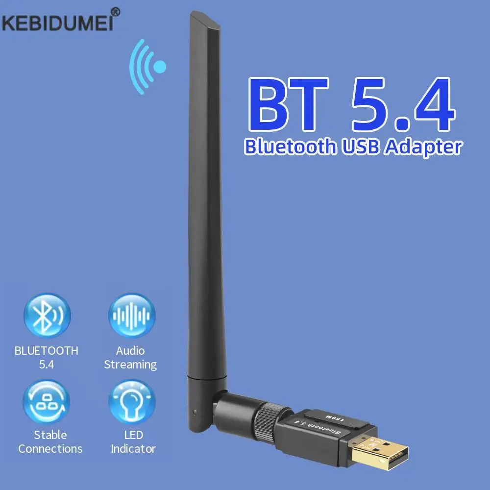 Receptor e transmissor de áudio sem fio, Adaptador Dongle USB para alto-falante PC, Mouse sem fio, Teclado, Música, Bluetooth 5.4, 5.3, 150m