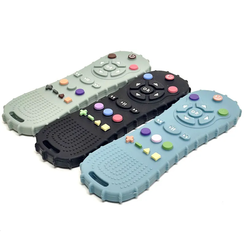 1/3PCS Silicone Simulation Remote Control Teething Soothing Anti-Feeding Toys Food Grade Silicone Buttons Food Grade