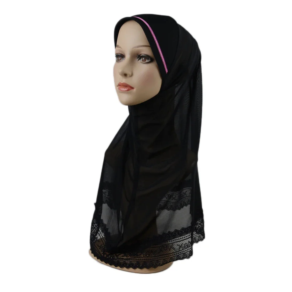 Foulard instantané Hijab pour enfants musulmans, une pièce, foulard islamique Amira, chapeau de prière arabe, prêt à porter, casquette de 6 à 12 ans