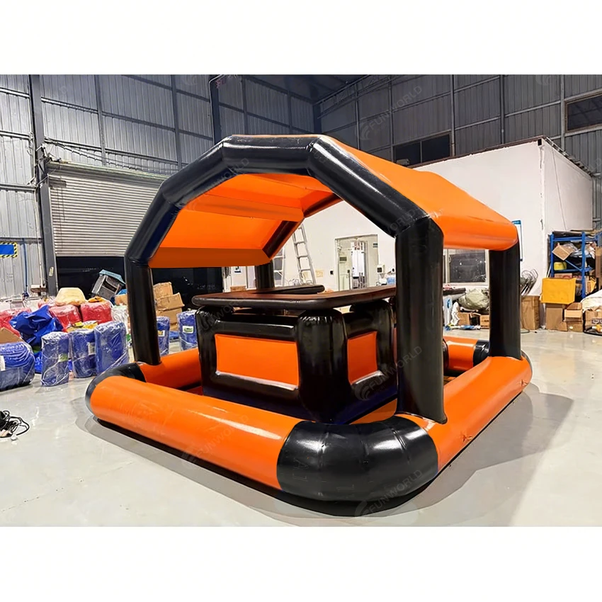 New Design Inflatable Pool Bar Inflatable Floating Bar With Swimming Pool For Party Rental