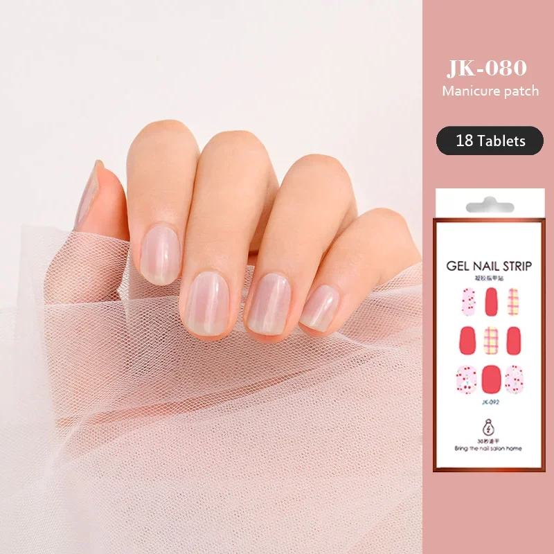 UV halb gehärtete Gel Nagel Aufkleber halb gebackene Gel Nagel Aufkleber Streifen komplette Set Französisch Nail Art Dekoration Gel politur UV Lampe brauchen