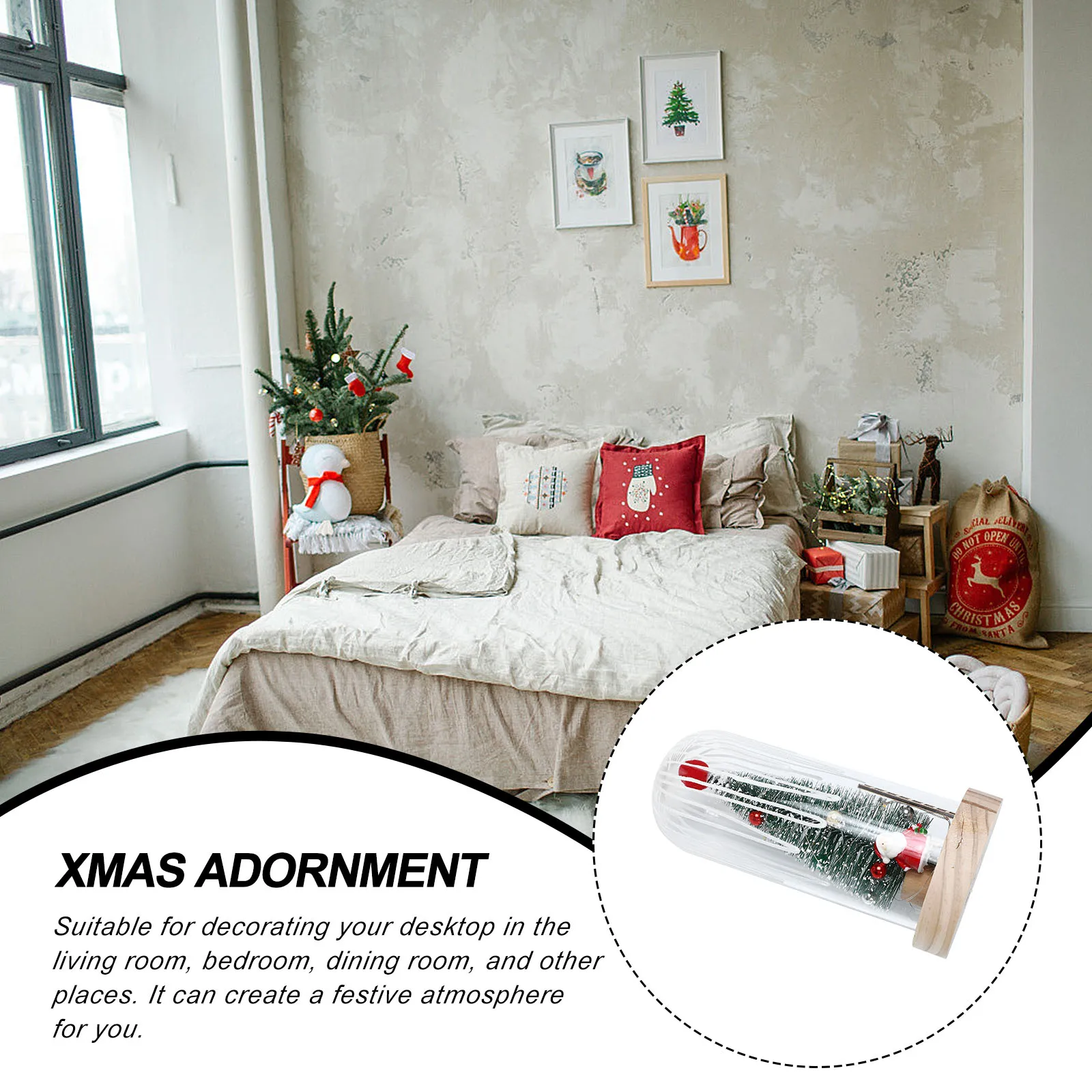 

Christmas Tree Night Light Party Decoration Xmas Adornment Lampshade Delicate Desktop Creative Glass Cover Luminous