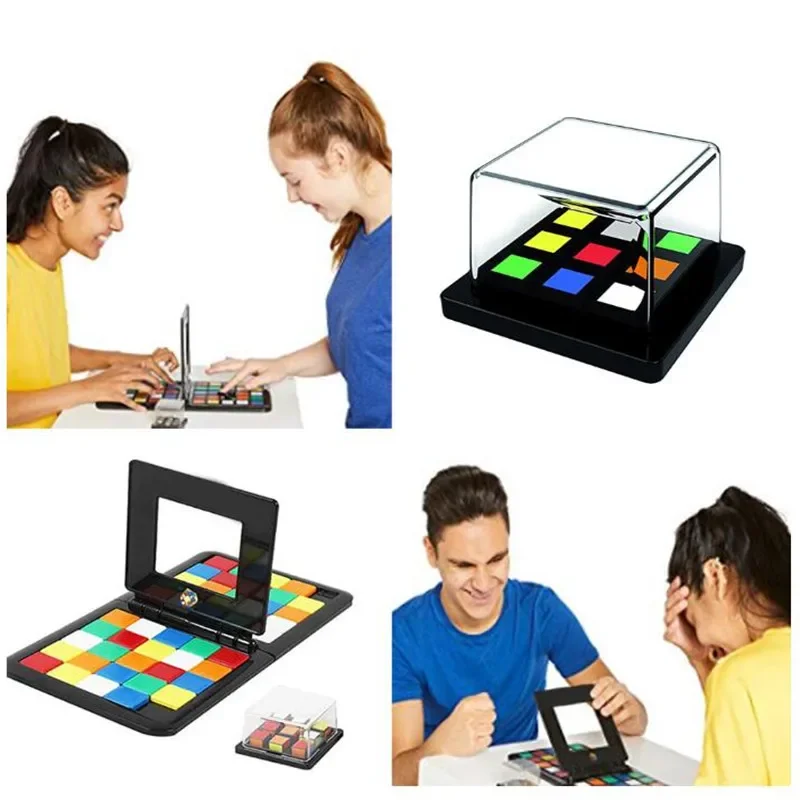 Puzzle Cube 3D Puzzle Race Cube Board Game Kids Adults Education Toy Parent-Child Double Speed Game Magic Cubes