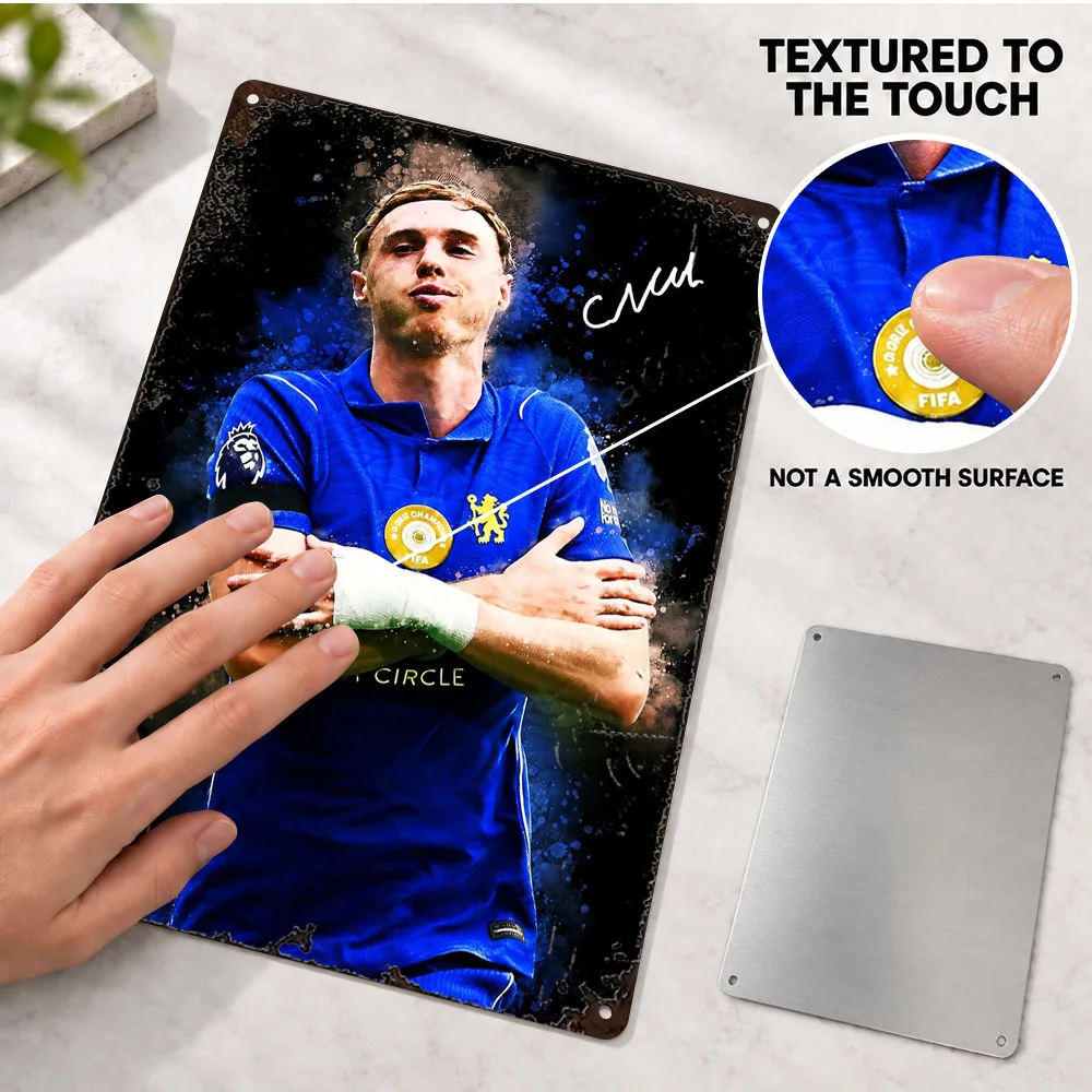 Cole Palmer Football Player Textured Metal Poster Personalized Aluminum Sign Sports Photography Wall Art For Training Studio