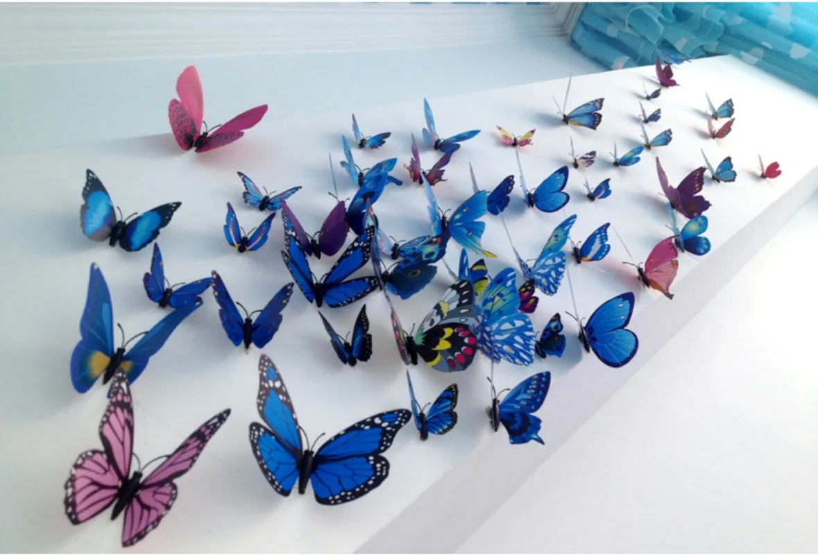 Fashion 3D Colorful Butterfly Creative Wall Sticker For DIY Wall Stickers Modern Wall Art Home Decorations DIY Gift