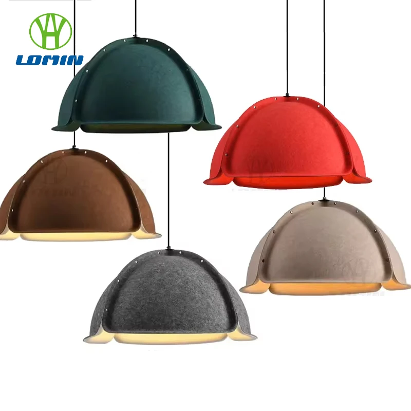 Lomin Handmade Felt Chandeliers Ceiling Lamp Multiple Colors Warm Stylish Home Decoration for Café Dining Room Bedroom