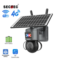 3MP Floodlight Alarm Solar Battery PTZ Camera Wifi Outdoor Surveillance Solar Powered Solar Camera Night Vision