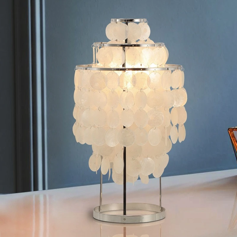 Art Shell Lampshade LED Floor Lamp Italian Designer Stand Light Princess's Room Dressing Table Bedroom Cafe Home Decor Desk Lamp