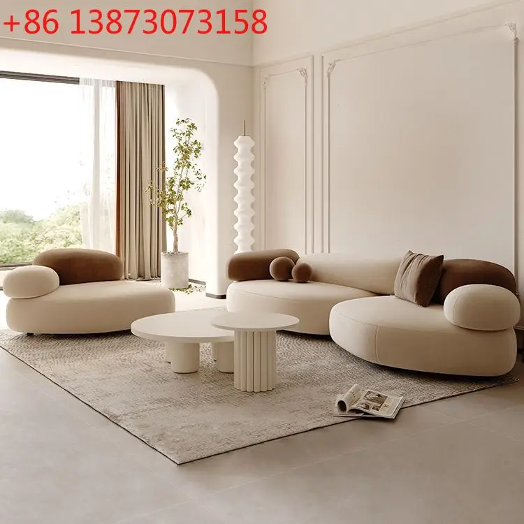 

Italian style designer fabric sofa minimalist cobblestone sofa beauty salon reception area