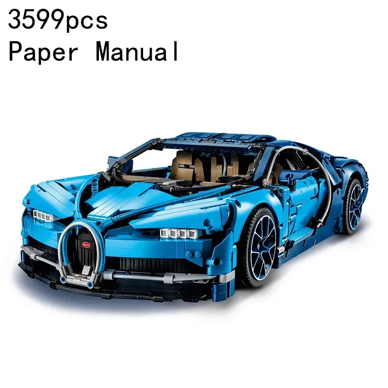 Raumdekoration 3599 Teile Blaues Sportrennwagen-Bausteinset Konstruktionsmodell Spielzeug für Erwachsene Geburtstags- und Weihnachtsgeschenke
