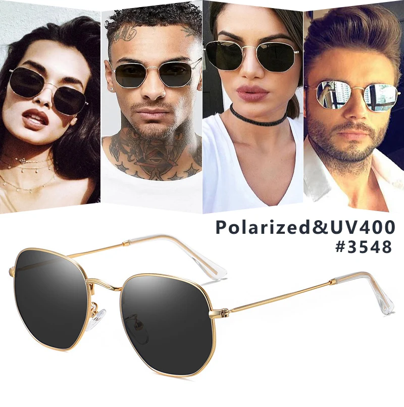 

LIOUMO Luxury Polygon Polarized Sunglasses Men Vintage Classic Hexagonal Glasses Women Mirror Anti-Glare lentes de sol hombre