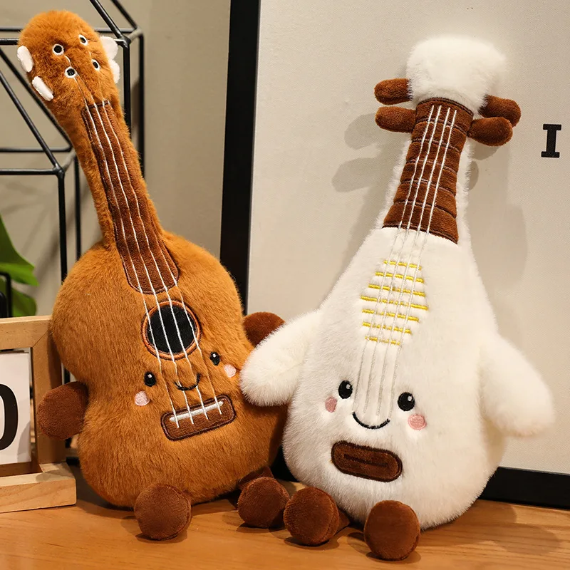 Fun Musical Instrument Plush Toys Simulation Piano&Guitar Doll Cute Musical Instrument Drum&Pipa Plush Stuffed Pillow Girl Gifts