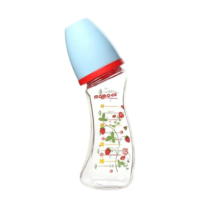 Baby Feeding Milk Bottle Toddler Breast Feeding Bottles Glass Anti-flatulence arc Newborn nursing bottle 150ml 240ml YON005