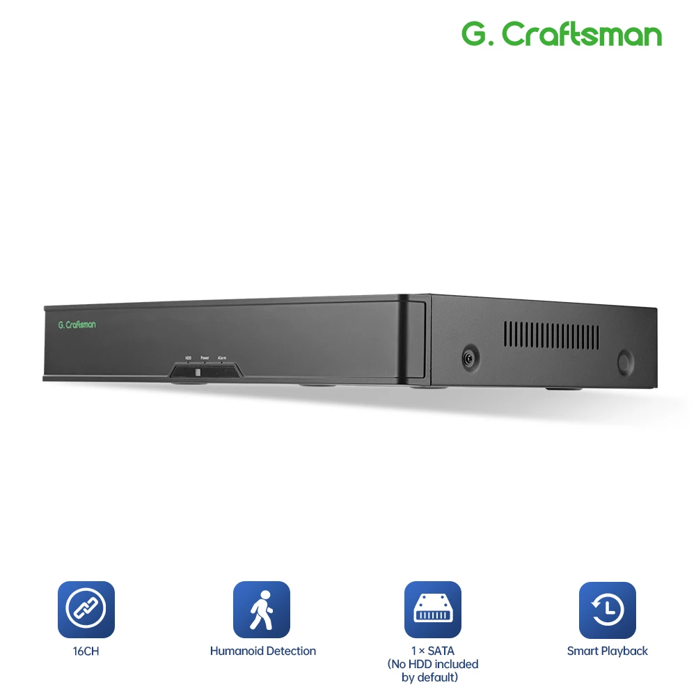 C-R,HDMI Output NVR 16CH NVR Recorder H.265 AI Video Surveillance System ONVIF Smart Playback HiEasy G.Craftsman