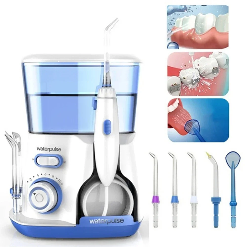 Oral Irrigator 5pcs Tips Dental Water Flosser Electric Cleaner 800ml Oral Hygiene Dental Flosser For Oral Care