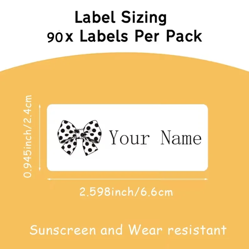 90pcs Fun Self-Adhesive Name Stickers for Lunch Boxes Water Bottles Bapas And Stationery Multi-Purpose Offi Stickers