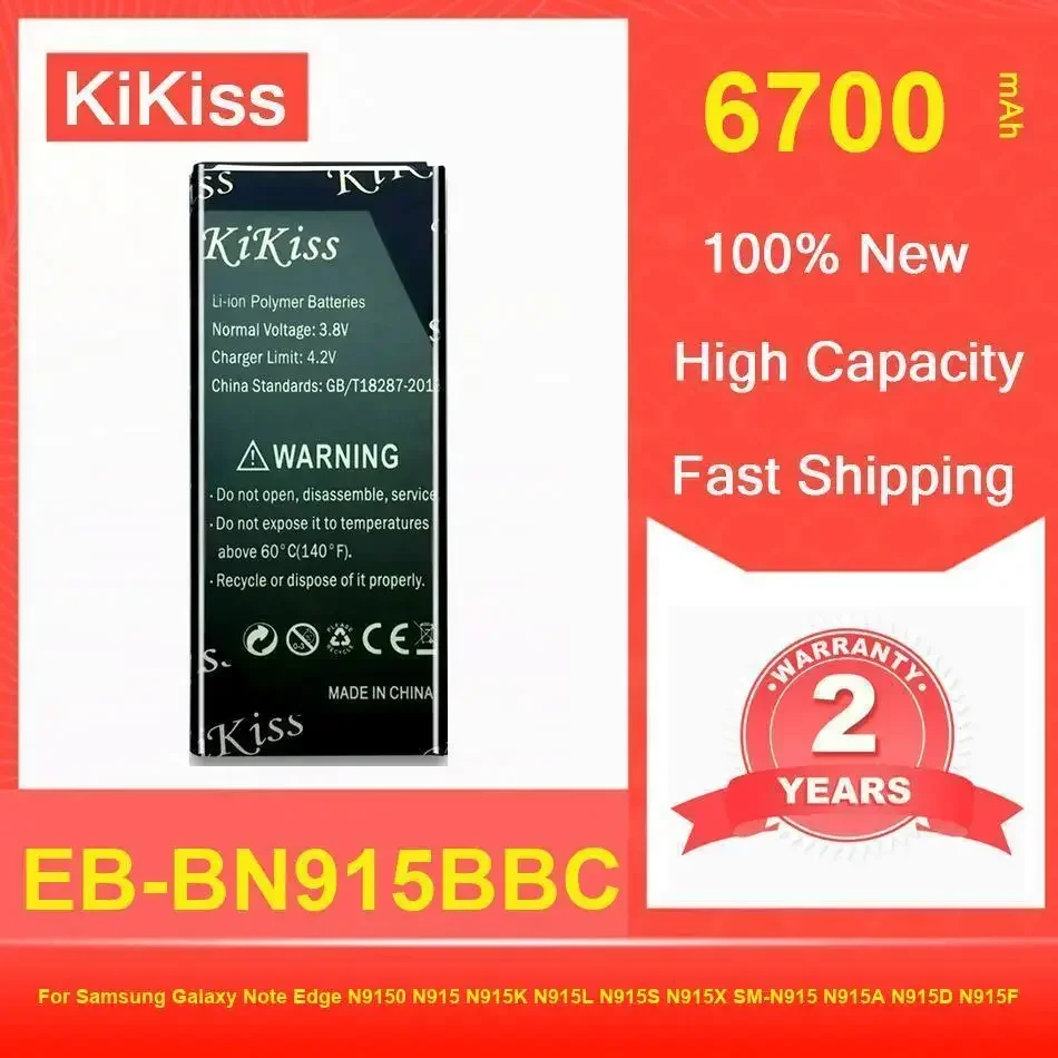

Аккумулятор Kikiss 6700 мАч EB-BN915BBC для Samsung Galaxy Note Edge N9150 N915 N915K N915L N915S N915X SM-N915 N915A N915D N915F