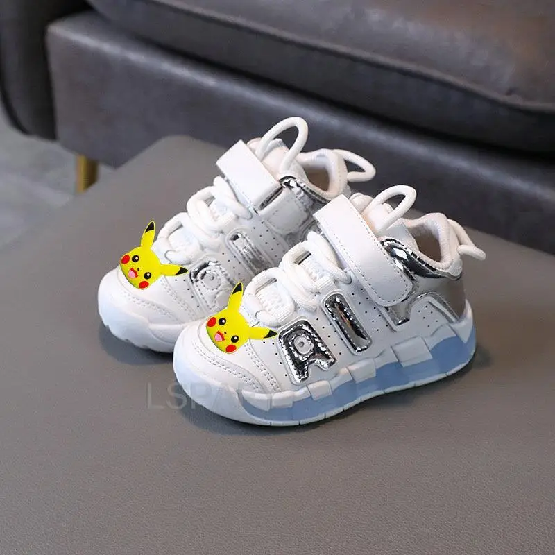 TAKARA TOMY Pokemon White Casual Shoes For Baby Boys Girls Brand Children Sneaker Kids Sports Shoes Toddler Walking Shoes