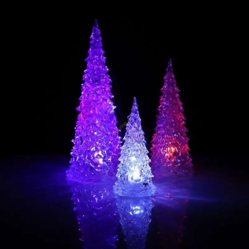 Christmas Tree Light Christmas Tree Statue Lamps Plastic Material for Room