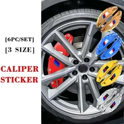 6Pcs for Mercedes Benz BMW Performance F25 F26 F15 F16 E90 E91 E92 E60 E84 G22 G32 F13 M M3 Car Brake Caliper Sticker Decoration