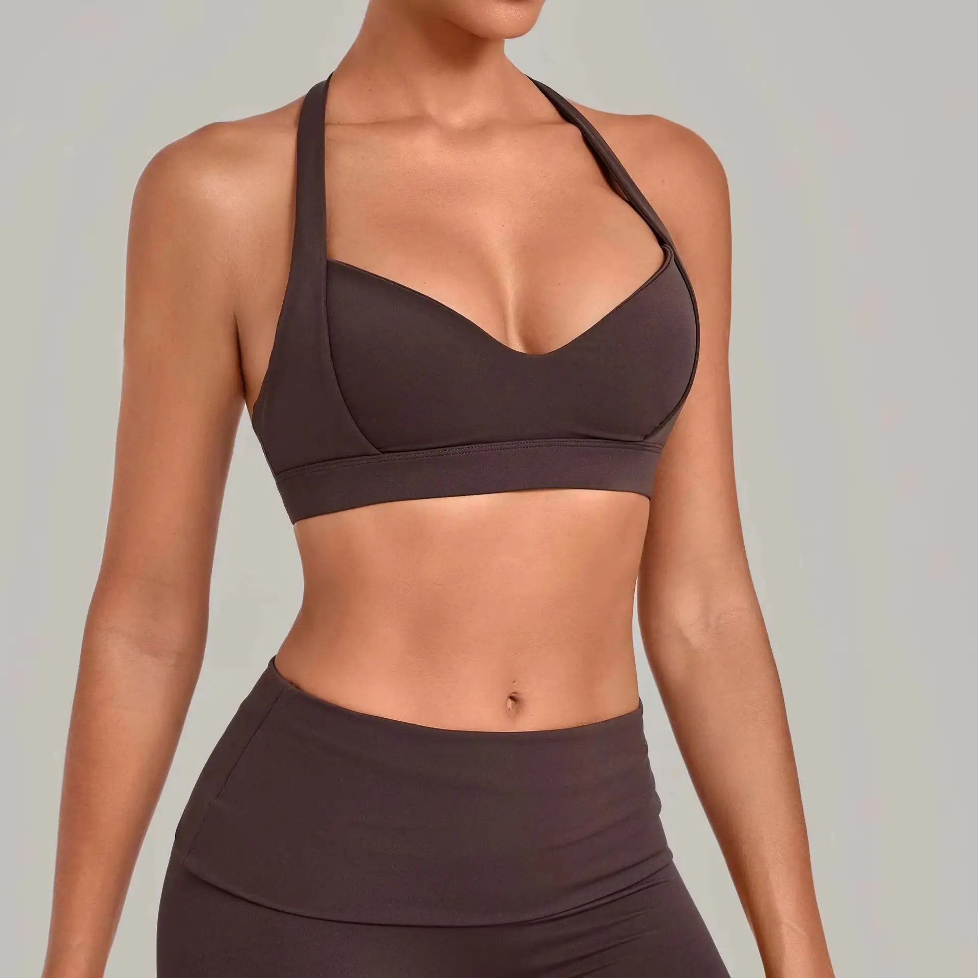 DINGPAI Summer Sports Bra Shockproof Push Up Gym Top Women Quick-Dry Yoga Clothes Pleated Design Brassiere Workout Sexy Crop Top