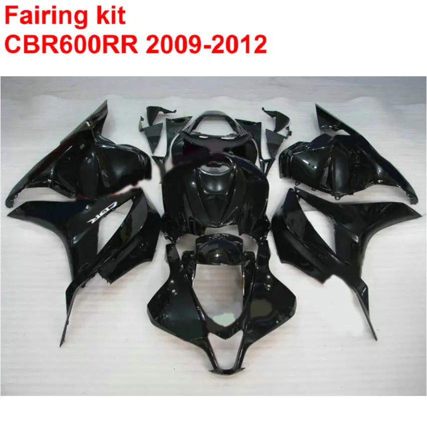 

ZXMT ABS Full Fairing Kit For HONDA CBR600RR 2009 2010 2011 2012 CBR 600 RR All Glossy Black Fairings 09-12 SZ12