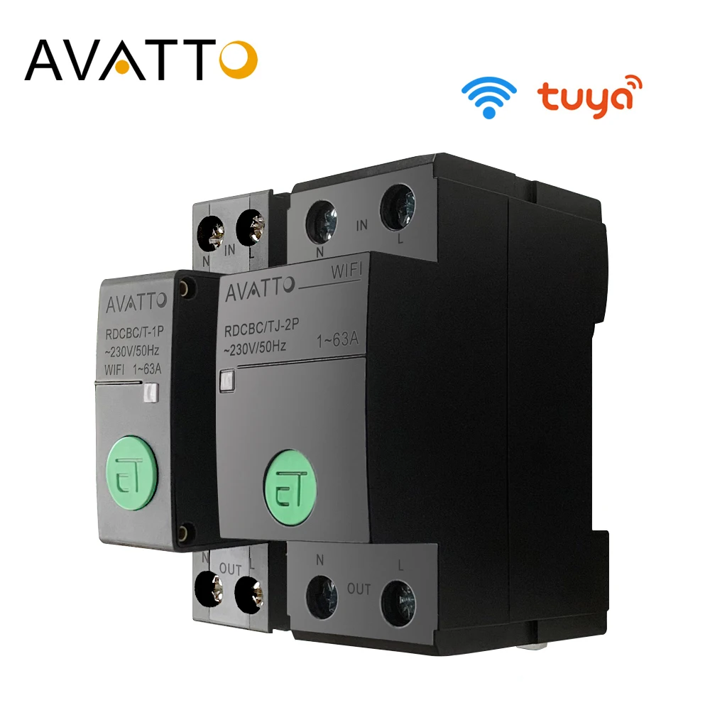 

AVATTO Tuya WiFi Circuit Breaker with Energy Meter Power Consumption Monitor,Smart Timer Relay Switch Work for Alexa Google Home