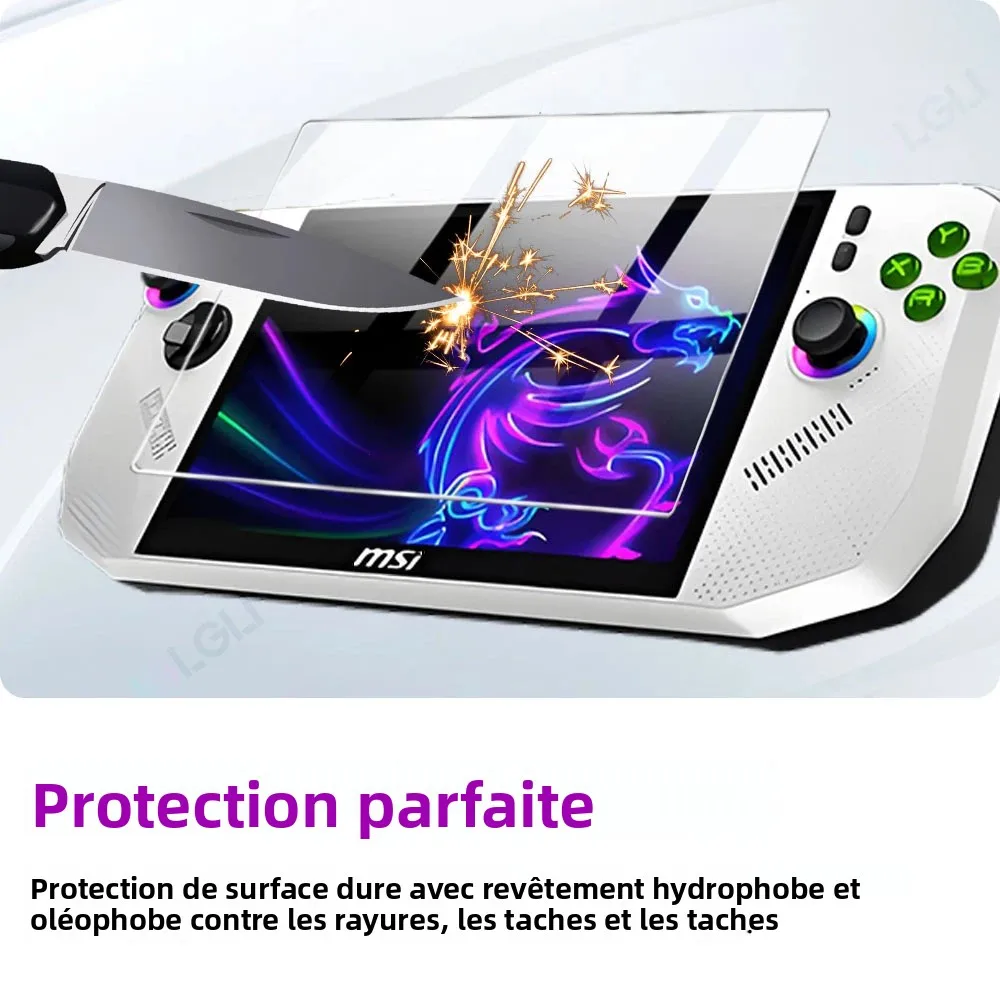 Image 4: Protecteur d'écran en verre trempé 9H pour MSI CLAW A8 BZ2EM, Film de protection HD anti-rayures, accessoires pour Console de jeu portable