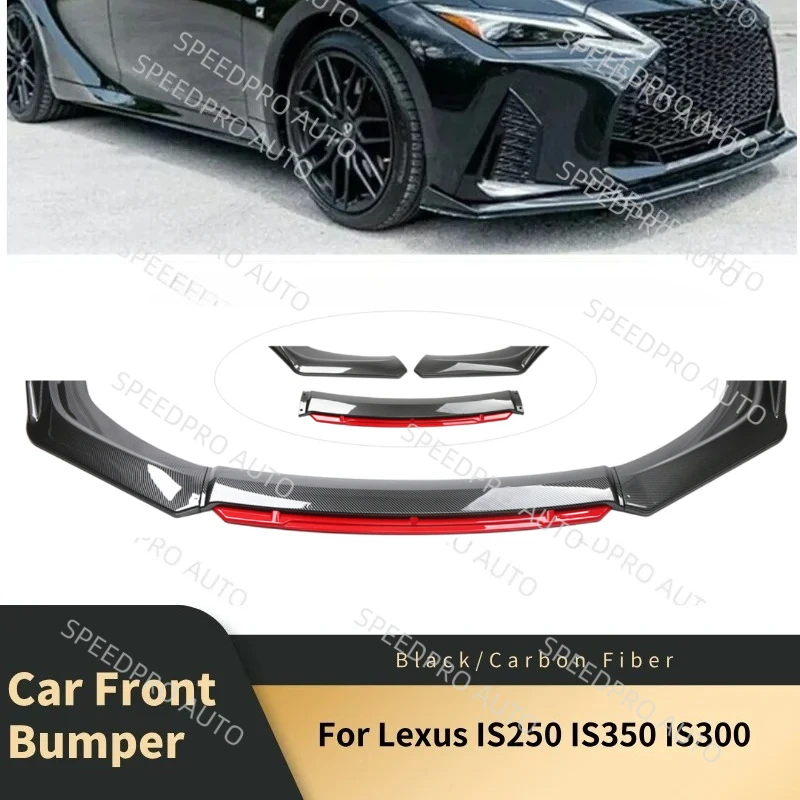 

Front Bumper Lip For L-exus IS250 IS350 IS300 Car Spoiler Splitter Body Kit ABS Bumper Canard Lip Splitter Accessories Black