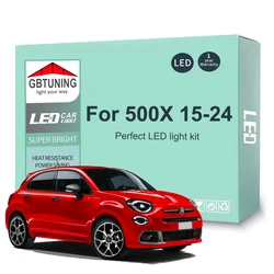 10Pcs Cars Accessories For Fiat 500X 2015 2016 2017 2018 2019 2020 2021 2022 2023 2024 Canbus Dome Trunk LED Interior Light Kit