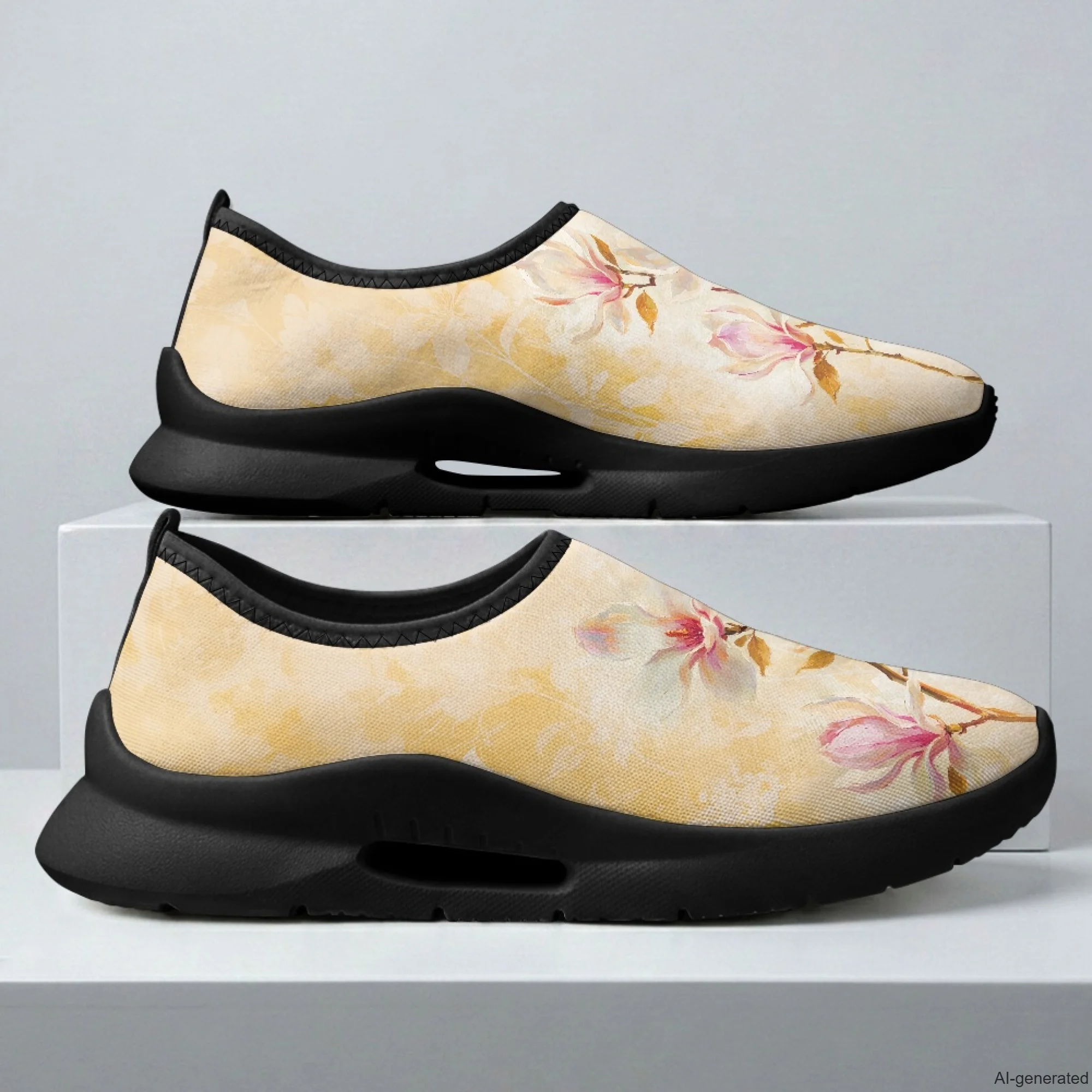 XIXIRIMIDO Lady Working Shoes for Nurses Casual Shoes Slip On Walking Shoes Wide Toe Running Shoes Flower Shoes Woman 35-48