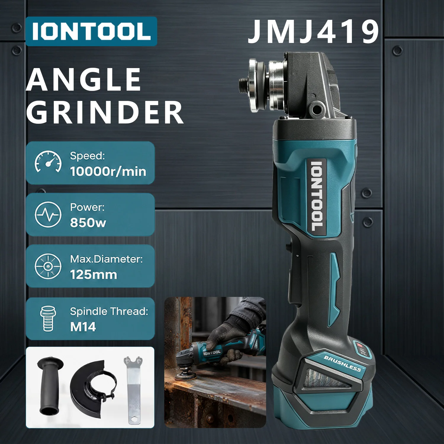 smerigliatrice-angolare-senza-fili-iontool-850w-per-taglio-metalli-rimozione-ruggine-lucidatura-saldature-levigatura-pietra-compatibile-con-batteria-makita-18v