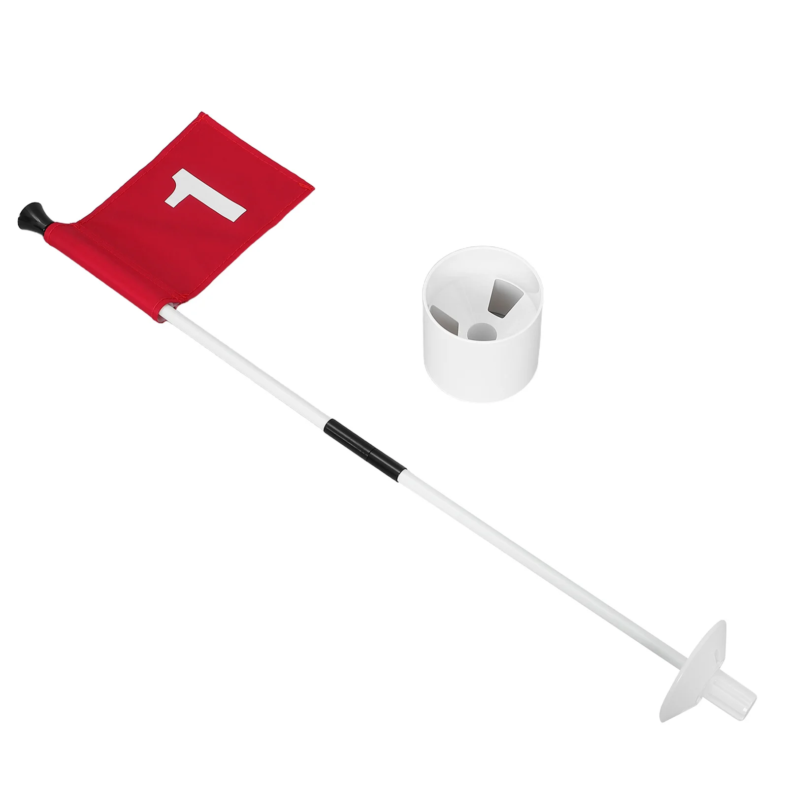 مجموعة واحدة من أدوات سارية علم الجولف خفيفة الوزن من الألياف الزجاجية مع قاعدة ABS علم مرقم قابل للإزالة للتدريب على مستلزمات الجولف