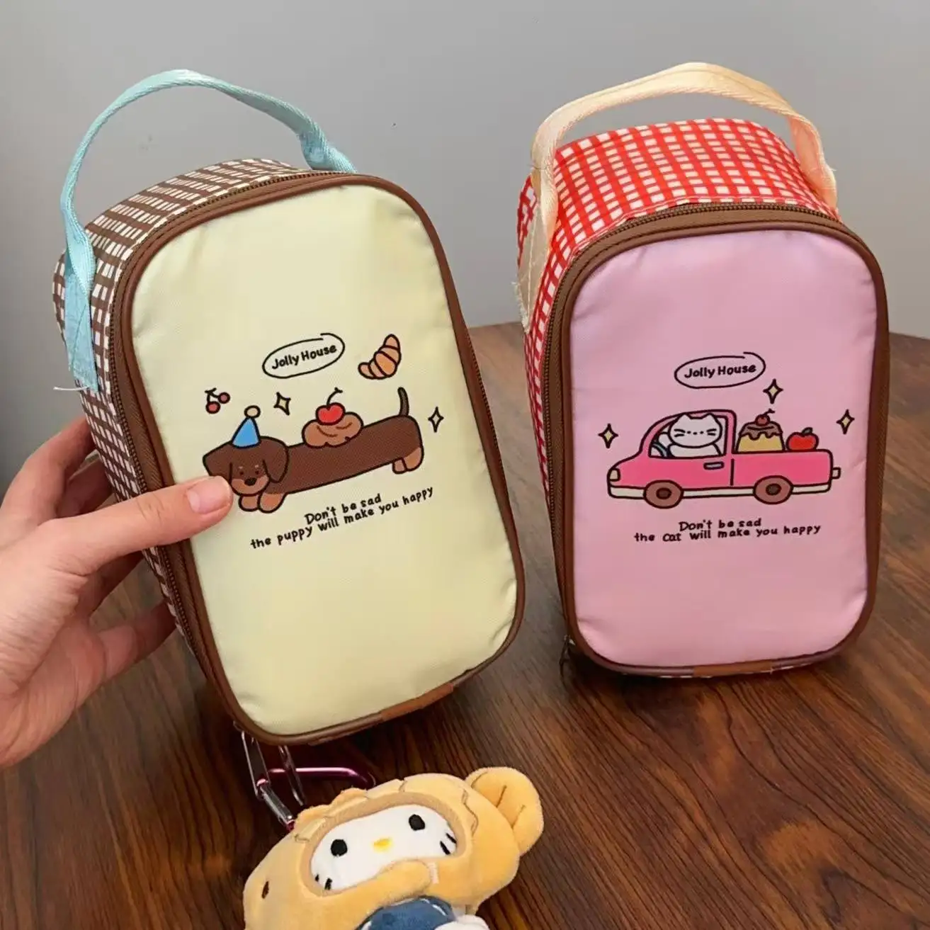 Niedliche tragbare Lunchbox-Tasche, große isolierte Tasche für Studenten und Büroangestellte, Frühstückstasche mit hohem ästhetischem Wert – Detail 13