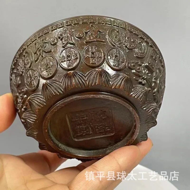 Antique Alloy Five Emperors Cornucopia Five Blessing Cornucopia Incense Burner Home Living Room Craft Decoration