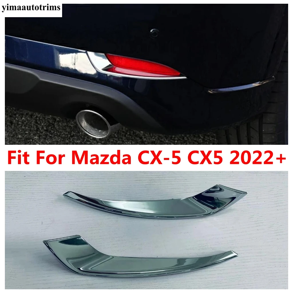 

Car Rear Bumper Fog Light Lamp Eyebrow Eyelid Strip Decoration Cover Trim For Mazda CX-5 CX5 2022 2023 ABS Chrome Accessories
