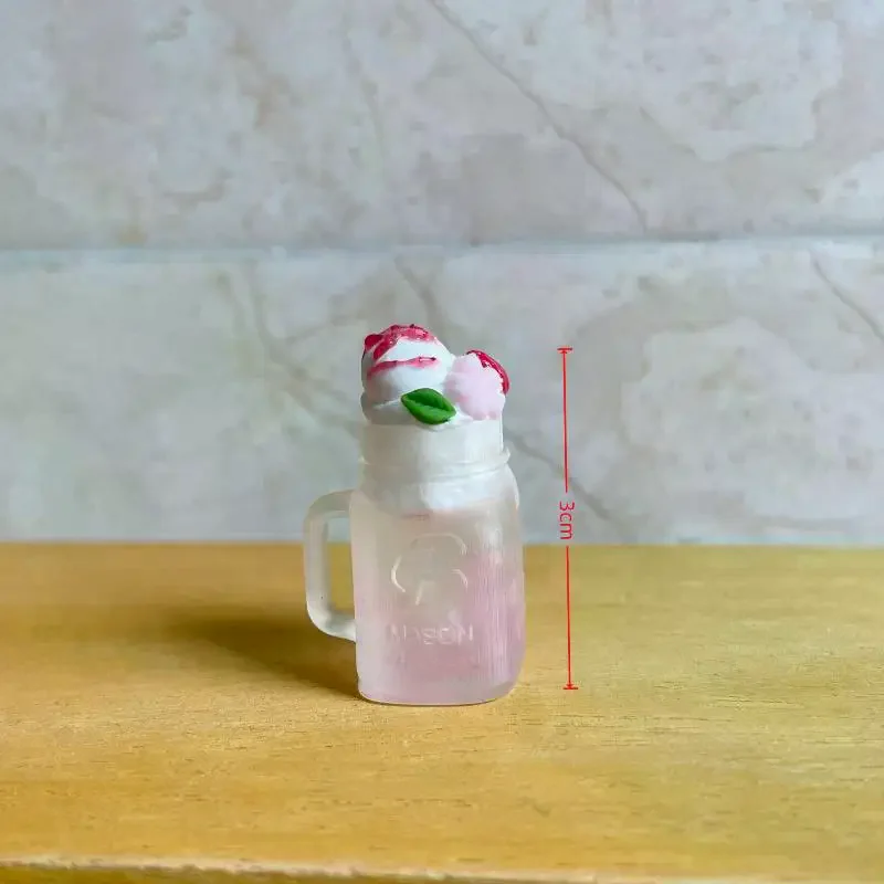 Para boneca acessórios sobremesa loja decoração crianças presente 1 pçs casa de bonecas em miniatura sorvete simulação bebida gelo modelo brinquedo