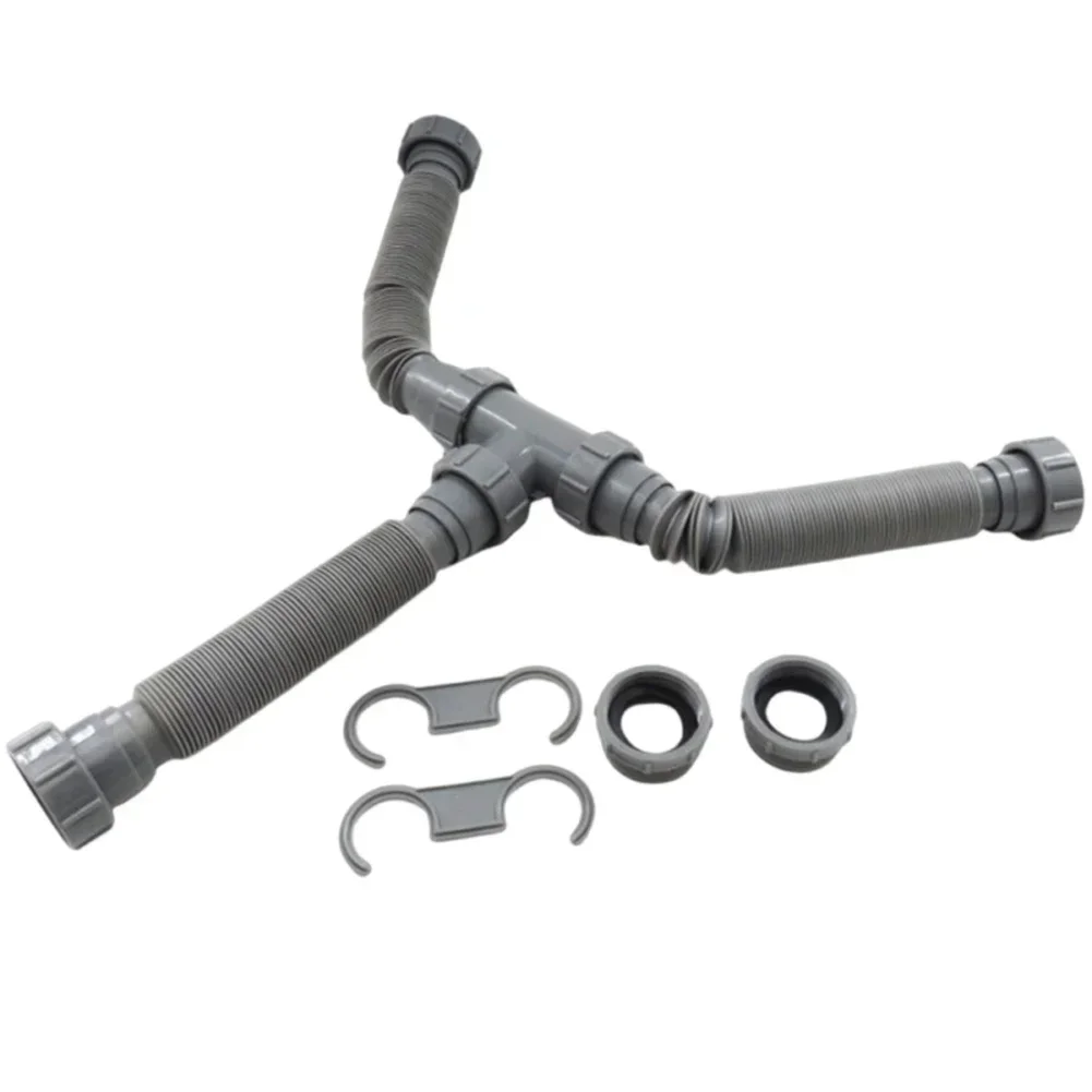 

Труба с регулируемой длиной Гибкая сливная труба Высококачественный пластик для сантехнических приборов Сливная труба с регулируемой длиной