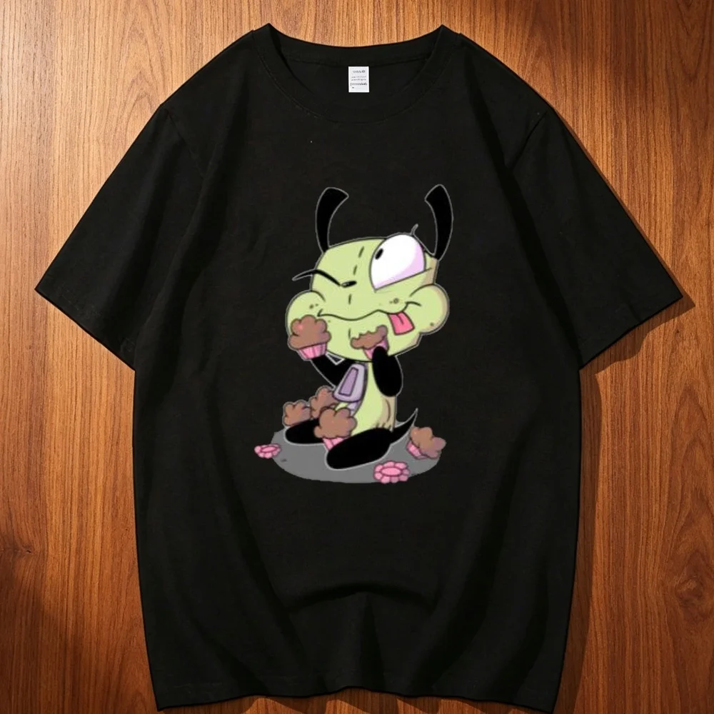 Invader Zim cotton t shirt teen Colorful harajuku  Psychedelic Retro t-shirt 2000s University kawaii Y2k Classic Colorful