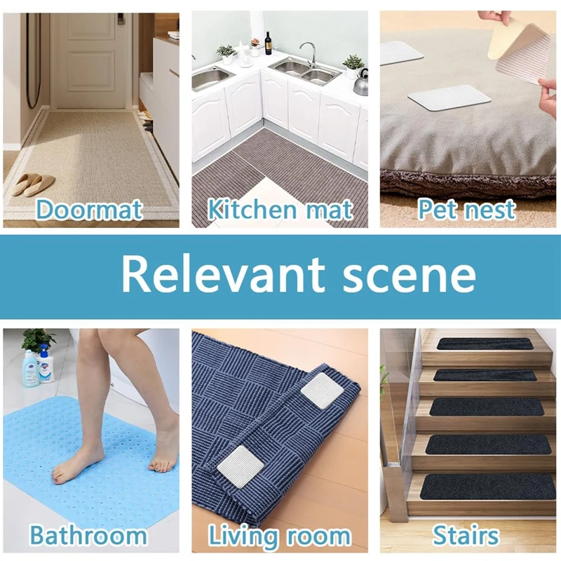 4/8Pcs Carpet Non-Slip Mat Non-Slip Pads Non-Slip Pad Non-Slip And Washable Gripper Non-Slip Carpet Underlay For Carpet Bathroom