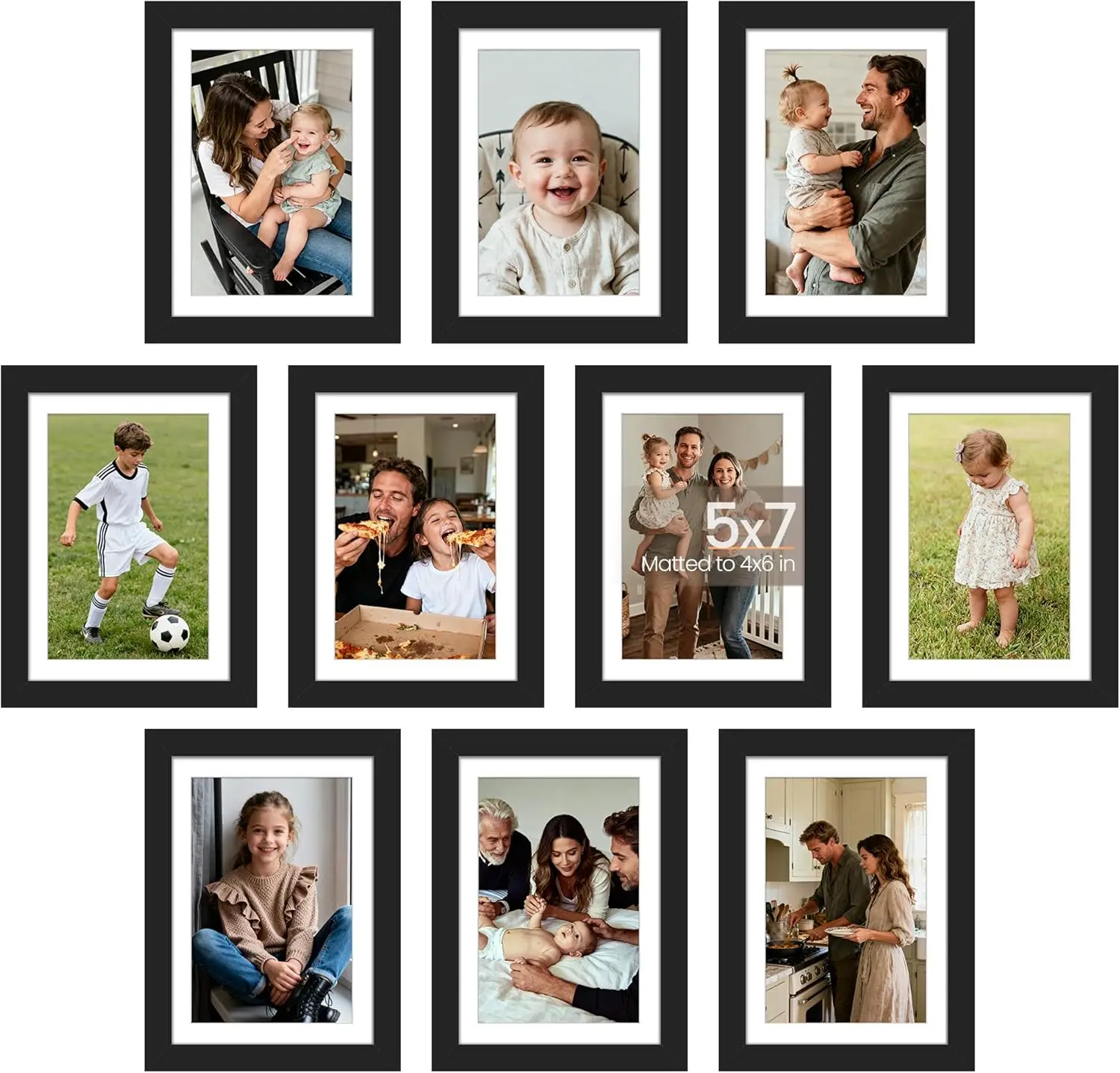 Set Of 10 Black 5X7…