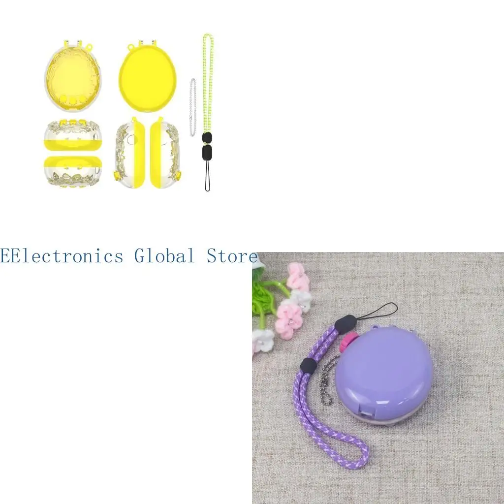 462B Virtual Pet Device Protective Case, Two-Piece Shell with Wrist Lanyard and Ball Chain for Daily Carry and Storage