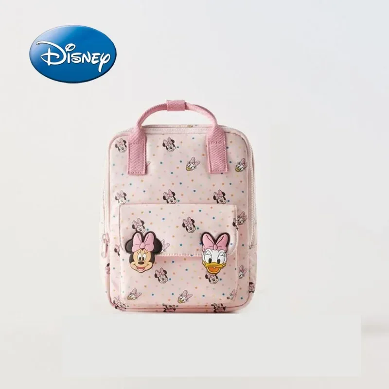 Mochila escolar multifuncional con estampado de Minnie y Mickey Mouse de Disney para niños, mochila para estudiantes moderna y versátil